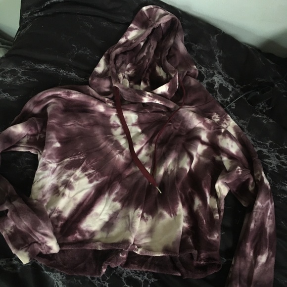 Cropped Tie Dye Cowel-Neck Hoodie - Picture 2 of 3